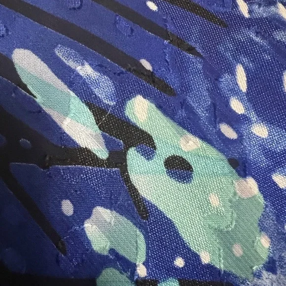 ALEX EVENINGS PLUS SIZE 2X BLUE CHIFFON RUFFLE TIERED ASYMMETRIC BLOUSE TOP - Picture 7 of 12